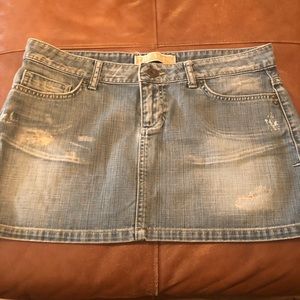 TRS distressed denim skirt